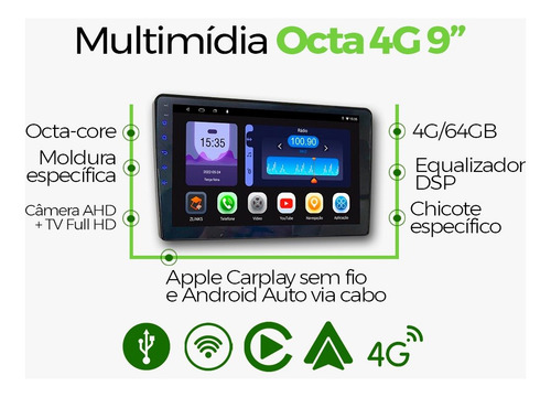 Multimídia Saveiro G5 2008 2009 2010 2011 2012 V2 Octa 4g