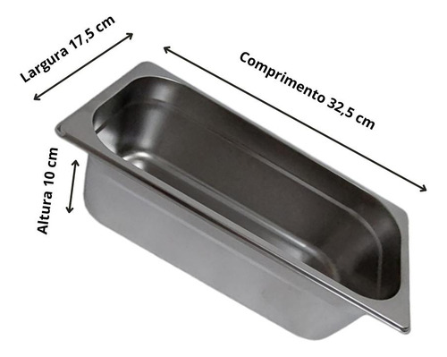 16 Cubas 1/3 100mm Sem Tampa Gastronômica Réchaud Buffet