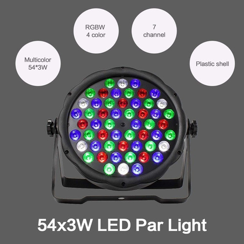 Cañón Led Rgb Rhythm Dmx Multicolor De 54 W, 2 Unidades