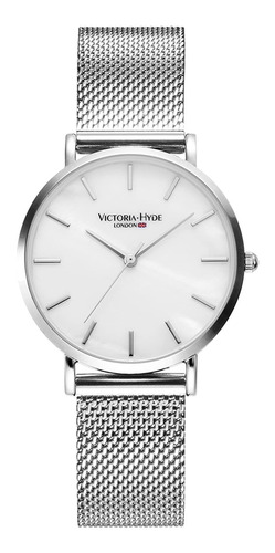 Reloj Mujer Victoria Hyde Vh30056m Cuarzo Pulso Plateado En 