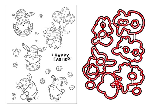 Juego De Sellos De Pascua Con Troqueles De Corte Para Manual