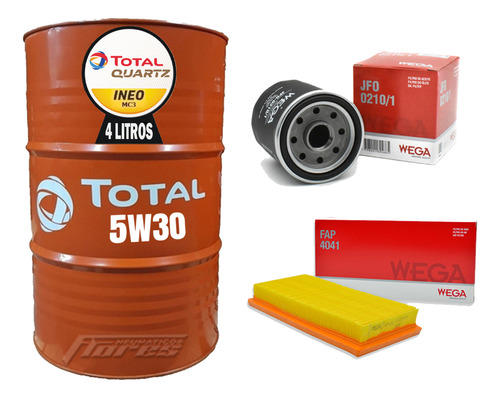 Cambio Aceite Total 5w30 4l + Kit Filtros Toyota Yaris 1.5