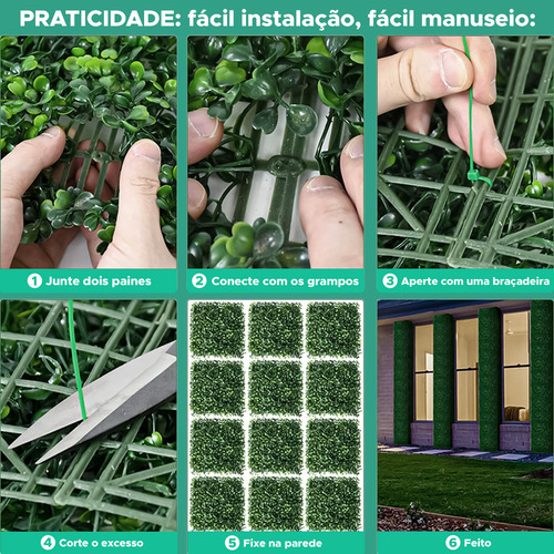 Placa De Grama 40x60 Com Buchinhos Verdes Paredes Kit 16 Uni