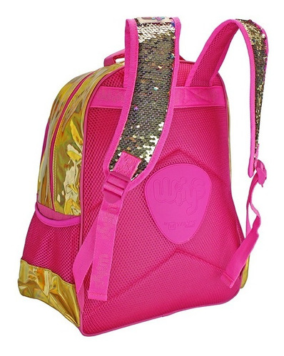 Imagen 6 de 6 de Mochila Lentejuela Reversible Kinder Unicornio Wilys Wk084