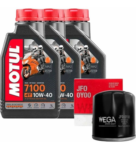 Kit Filtro Aceite Yamaha Mt03 R3 + 3ltr Motul 7100 10w40