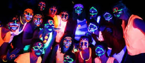 Pintura Neon, X 24, Fiestas, Disfraz, Glow In The Dark.