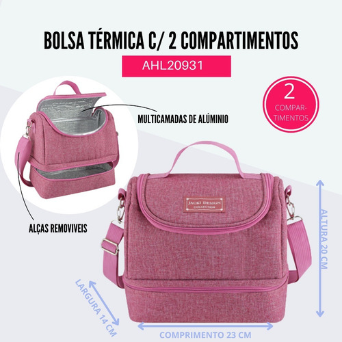 Imagem 4 de 6 de Lancheira Térmica Com 2 Compartimentos Fitness Lançamento!!!