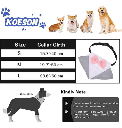 Koeson Bandana De Esmoquin Para Perro, Traje Formal Para Per