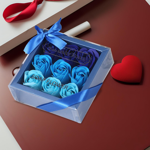 Jabón Perfumado Con Caja De Regalo Regalo Degradado Azul