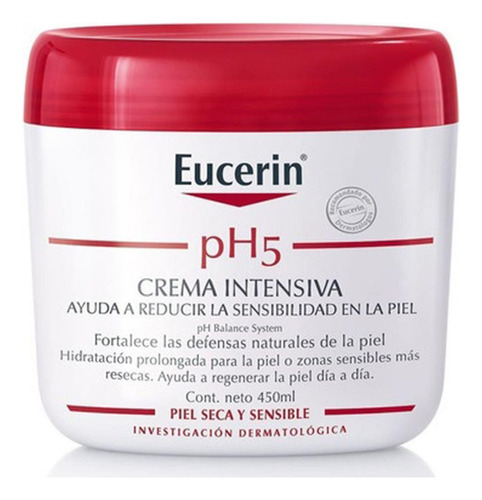  Crema hidratante para cuerpo Eucerin pH5 Crema Intensiva en pote de 450mL/457g