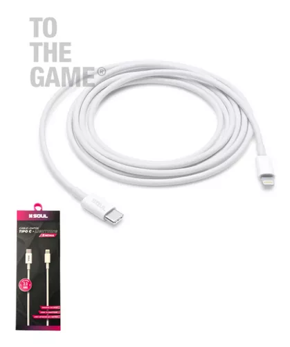 CABLE USB-C LIGHTNING DATOS Y CARGA RAPIDA COMPATIBLE 2 METROS IPHONE 11 12  TIPO TYPE CELULARES