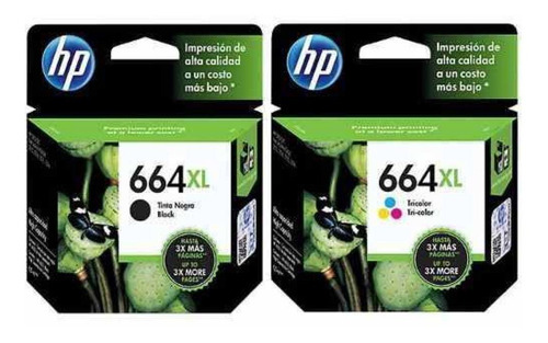 Imagem 5 de 5 de Kit Cartucho 664xl Para Impressora Hp Colorido + Preto
