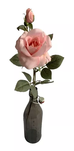 Flor Artificial Premium Galho De Rosa Com Botão Para Arranjo