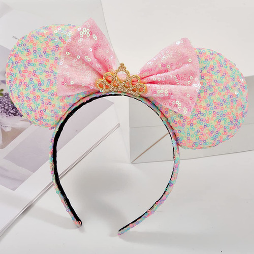 Diadema Para El Cabello, Con Orejas De Minnie Rojas Con