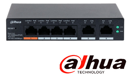 Dahua Cs4006-4et-60 Switch 4 Puertos Poe 6 Puertos Admin