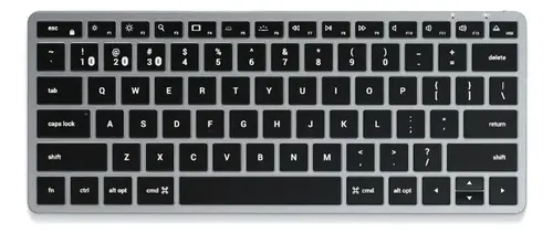 Teclado Bluetooth Satechi Slim Qwerty Inglês Us Cor Cinza Com Luz Branco