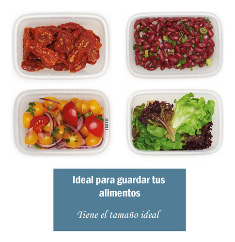 Set De 3 Topper Recipiente Contenedor Alimentos 1000ml C/u