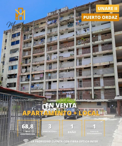 Apartamento Con Local En Venta, Unare Ii, Puerto Ordaz (jt)