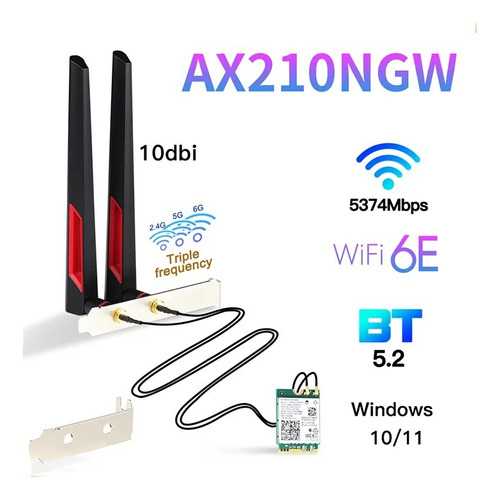 Tarjeta Inalámbrica Intel Ax210ngw - Wifi 6e Ax210 M.2 Ngff 