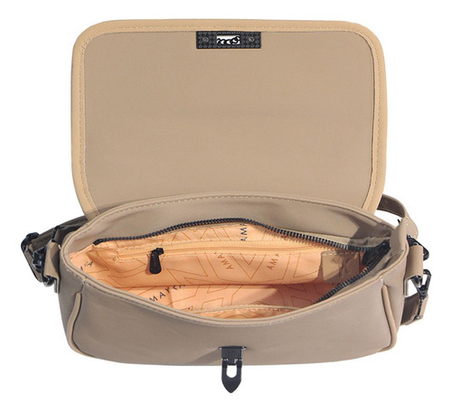 Carterita Bandolera Amayra Con Solapa De Salir Delicada Color Camel 67.c2620.2