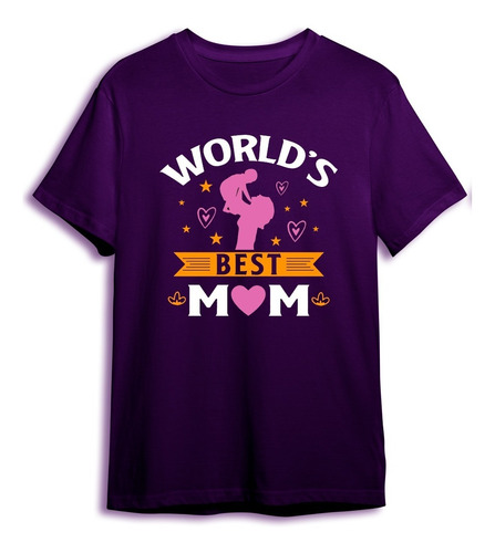 Dia De La Mamá Polera Mejor Mamá Del Mundo - Algodón Premium