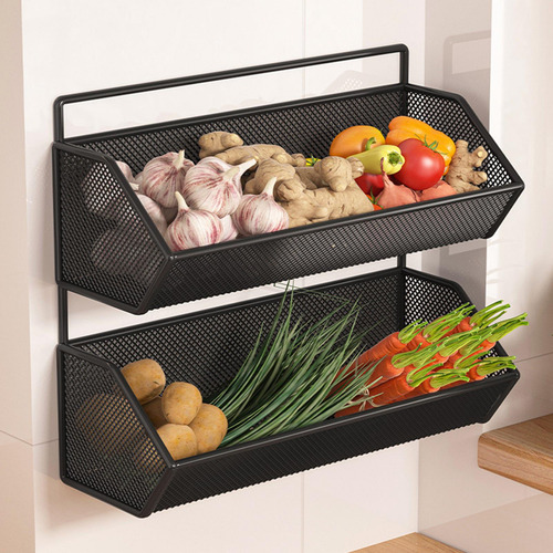 Cubo De Almacenamiento De Malla Para Cocina, Cesta Metálica