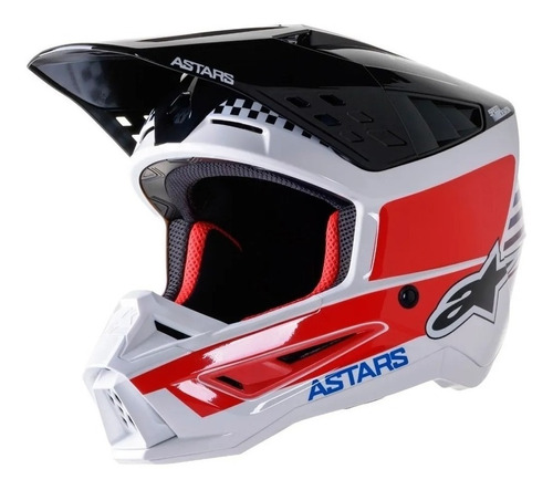 Capacete Motocross Alpinestars S-m5 Speed Branco/verm+brinde