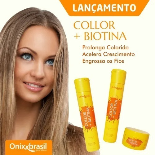 Kit Shampoo + Condicionador + Másc- Collor E Biotina - Onixx