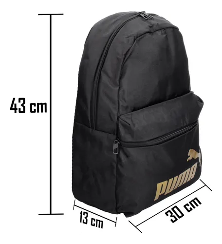 Mochila puma negra con dorado new arrivals