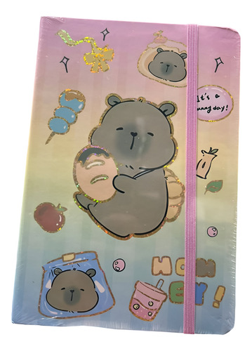 Libreta Cuaderno Importado Capibara Con Tapa Dura Y Liga