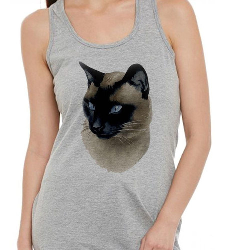 Musculosa Gato Siames Art Painting