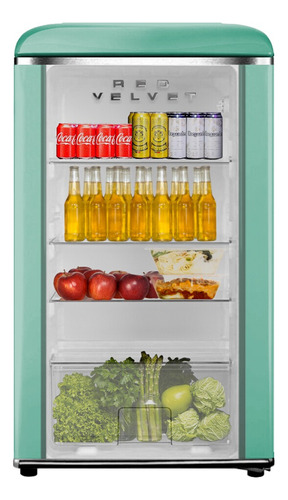 Frigobar Refrigerador Puerta Cristal Retro 95 L 3.3 Ft Mint Color Verde