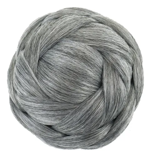 280 Granny Grey - New Knitted Bun Wrap Hairpiece Wholesale
