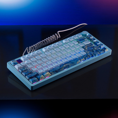 Teclado Gamer Mecânico Adamantiun Akira Rgb Azul Abnt2 Impressionist Waves Pbt 75% Switch Puma