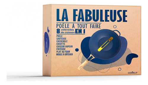 Cookut cacerola olla antiadherente la fabulosa 8 en 1 azul