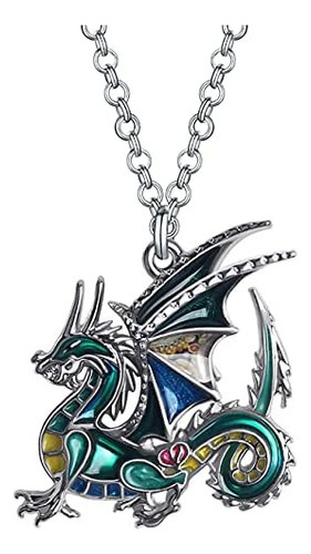 Duowei Aleación Fancy Welsh Dragon Collar Esmalte Fantas? 
