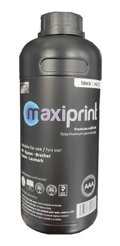 Imagen 2 de 3 de Tinta Maxiprint Para Compatible Hp Epson Canon 1 Litro Dye
