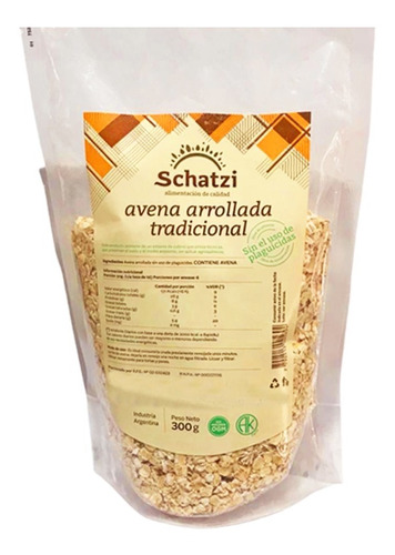 Avena Arrollada Schatzi Libre Ogm Apto Vegano Kosher