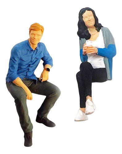 4 Uds. 1/64 Figuras Pintadas Resina Personas Pequeñas