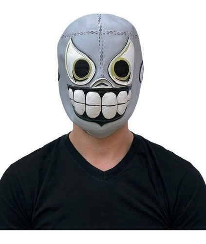 Máscara De El Santo Calaverita Luchador Muerte Halloween Color Plateado Plateado