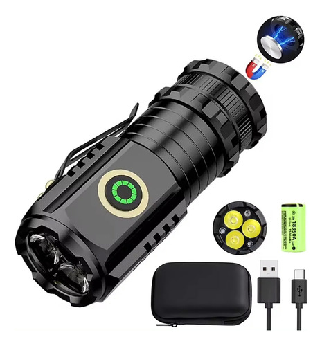 Mini Súper Potente Linterna Flash Lampara Recargable Led