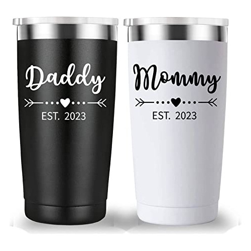Papá Y Mami Est 2023 Travel Mug Tumbler. Nuevos Nbmdo