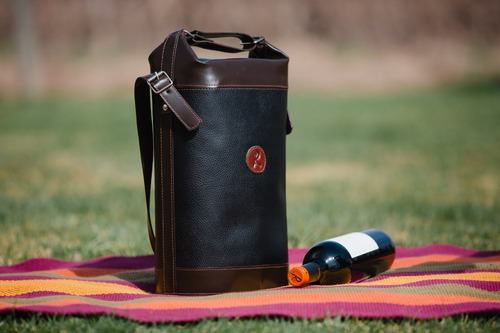Vino Renacer Malbec Icono Set 2 Botellas + Bolso De Cuero