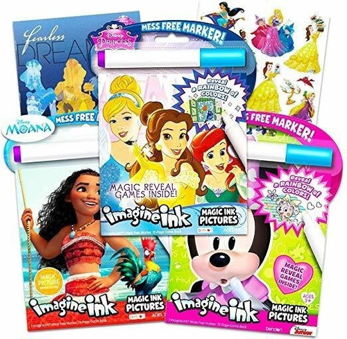 Disney Princess Magia De Tinta Para Colorear Libro Set - Paq