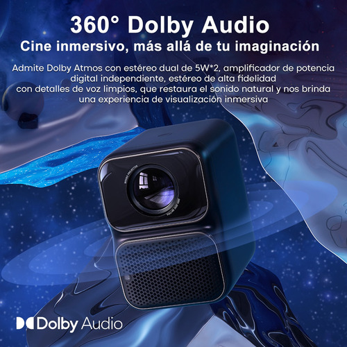 Projetor Wanbo Tt 1080p 650 Ansi Netflix Oficial Dolby 360° Preto