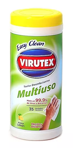 Toallitas Desinfectantes Multiuso Virutex, Aroma Limón, 90 unid