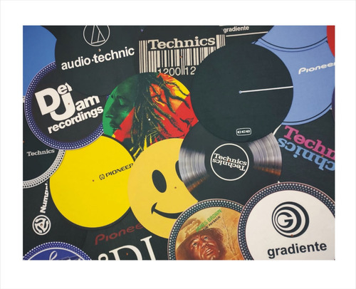 2 Feltros Durinhos Top P/toca Discos Djs Modelo Slipmat