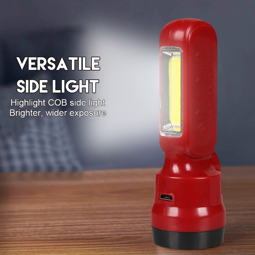 Linterna Led, Mini Linterna De Carga Usb Con Luces Laterales