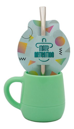 Imagen 3 de 10 de Set Matero 12 Mate Asa Pastel Bombilla Acero Vaciado Fácil