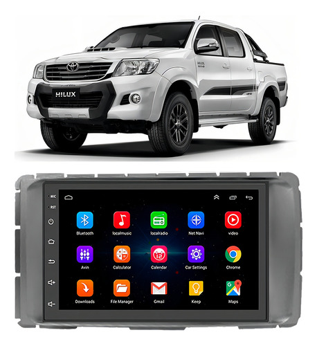 Kit Multimidia Android Hilux Srv 2012 A 2015 Gps Tv Online Cor Cinza